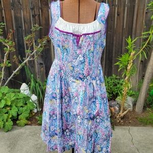 Kitten D'Amour Floral Dress with Purple and Blue